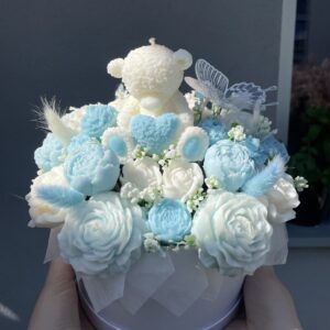 Flower box Miś z sercem L