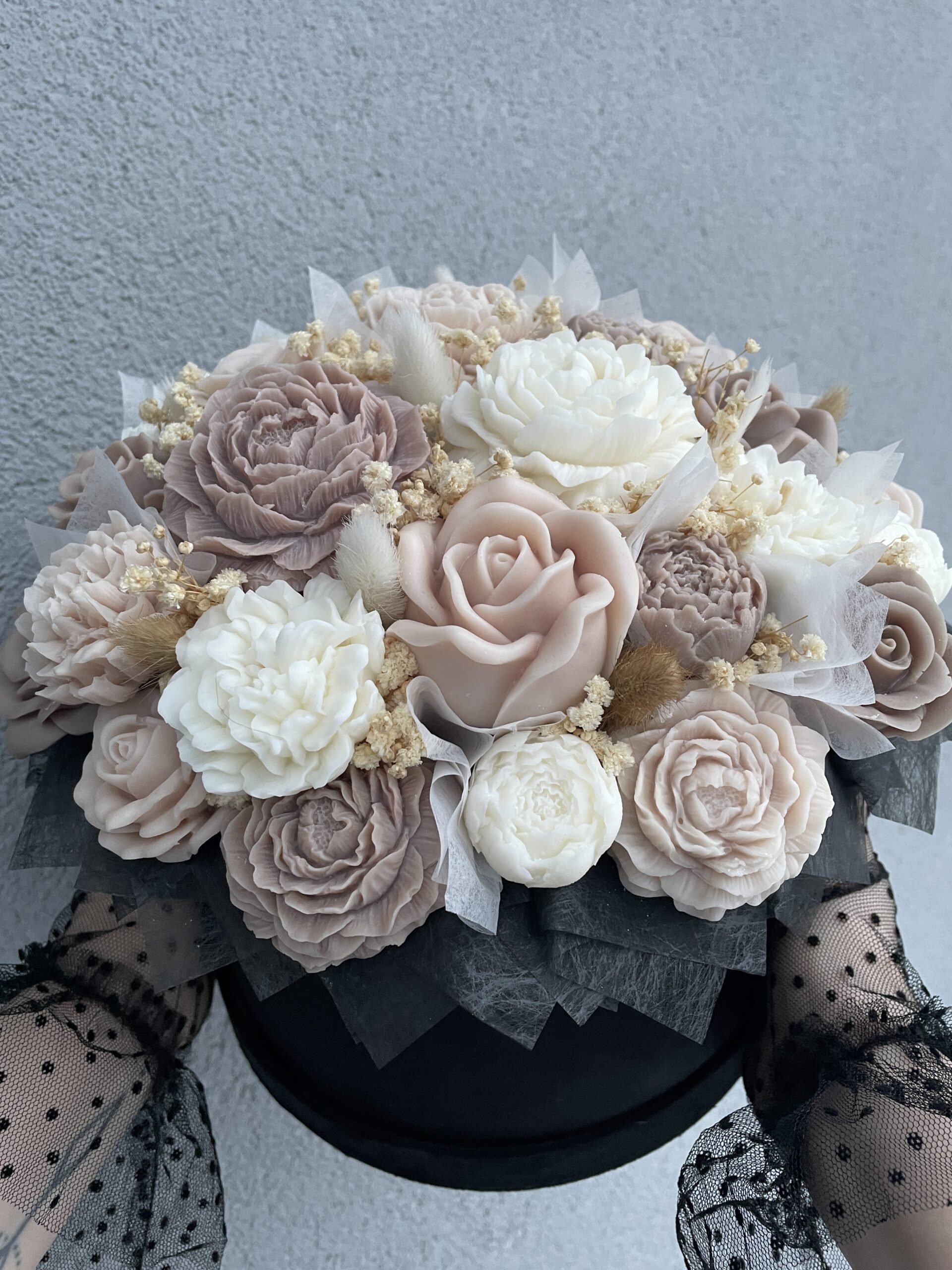 Flower Box XL Czarny Welur